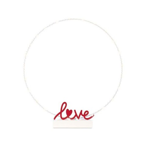 CERCHIO BIANCO CON LOVE E LED D55 H61